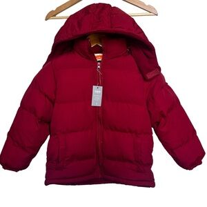 Warm Kids Puffer Jacket - Deep Red